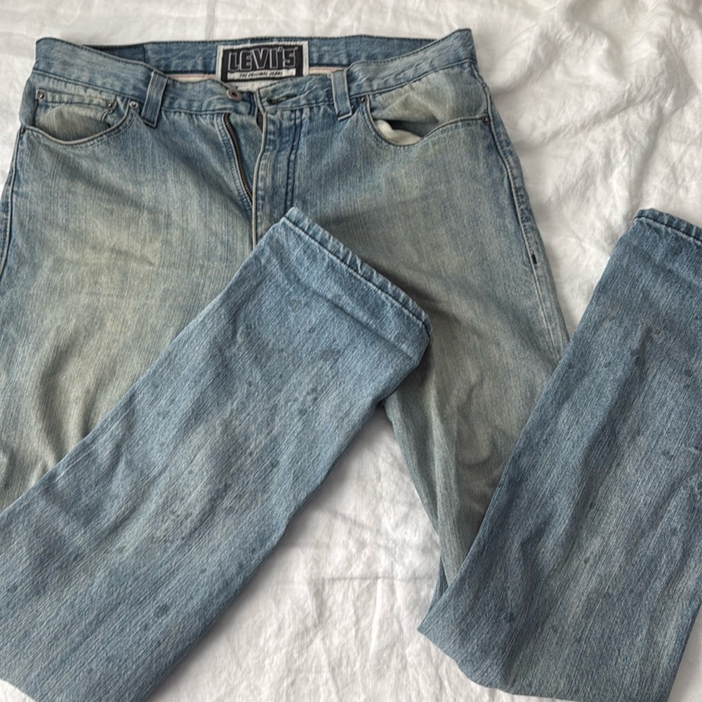 Men’s skinny Levi’s 511s. Light blue/tan wash. Size 36W/ 34L.